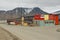 View to the street of the arctic town of Longyearbyen, Norway.