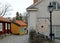 The view to the street of historical center in Vasteras city