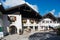 View to the street of Mittenwald, Germany.