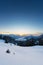 View to sunset in austrian alps