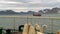 View to Svalbard with floating vessel