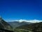 view to the swiss alps and snowy mountains