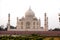 View to Taj Mahal across Yamuna river, Agra, India