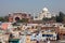 View to Taj Mahal and poor neighborhood buildings, Agra, India