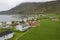 View to the town of Alnes from the lighthouse in Alnes, Norway.