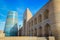 View to the unfinished Kalta Minor Minaret with Blue Mosaic Walls, which is built by Mohammed Amin Khan, in Khiva