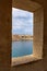 View to Valletta Waterfront from the window of The Gardjola in Senglea, Malta