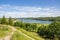 View to the Viljandi town and lake from castle hill