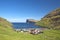 View to village TjÃ¸rnuvÃ­k TjÃ¸rnevig on Island Streymoy StrÃ¸mÃ¸ of the Faroe islands.