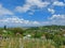 View to Virovitica from Milanovac hills - green landscape of Croatia