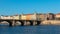 View to Vltava river and Palacky bridge in Prague