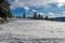 View to a winter landscape near Marisel village from Cluj county, Romania