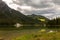 View of Toblacher See, lake in the north Italy