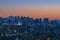 View of tokyo sky twilight with MT.fuji sunset