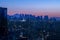 View of tokyo skyscraper twilight with MT.fuji sunset