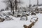 View Tombstones at the old Jewish Cemetery which lies on the slopes of Trebevic mountain in Sarajevo capital of Bosnia Herzegovina