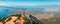 View from the top of Babadag mountain with cable car to Oludeniz and Fethiye cities