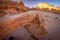 View from the top of the Burdah Rock Bridge in Wadi Rum, Jordan