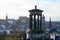 View from top of Calton hill to old part of Edinburgh, capital of Scotland