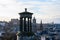 View from top of Calton hill to old part of Edinburgh, capital of Scotland