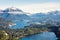 View from the top of Cerro Companario in Nahuel Huapi National Park, San Carlos de Bariloche