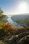 View from the top of the cliffs of Djerdap gorge to river Danube