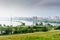 View of the Top Embankment of the Angara River in Irkutsk with reflection