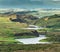 View from the top of Grabrok Crater in western Iceland