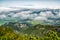 View from top of the hill Sivy vrch in Western Tatras at Slovakia through inversion. Hill Babia Hora at background