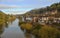 View from top of the Ironbridge to the village in the morning, UK