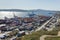 View from the top of Krestovaya Sopka to the container terminal of the Vladivostok trading port