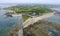 View from the top of lighthouse Phare de Gatteville in Normandy France.