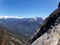 View from the Top of Moro Rock overlooking snowy mountains and valleys - Sequoia National Park