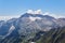 View of the top of Mount Fisht in the Caucasus from the slope of Mount Oshten