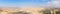 View from top of the Mount Nebo to the Jordanian desert valley. Desert land around the dead sea. panoramic view