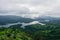 View from the top of a mountain of a river in India