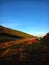 the view at the top of the mountains with the tents of the mountain climbers in the morning around 8 am