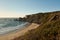 View from the top on Praia da Amalia on the western coast of Algarve, Portugal