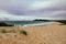 View from top of the sand dune at One Mile Beach, Forster NSW Australia