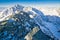 View from top of the Slavkovsky stit peak in High Tatras towards Gerlach peak