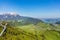 View from the top of the Stanserhorn mountain in the Swiss canto