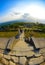 The view from the top of the steps of Candi Ijo, Yogyakarta - Indonesia.