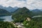 View from top to world-famous Hohenschwangau Castle