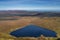 View from the top of Tonelagee mountain on heart shaped lake, Lough Ouler, Wicklow