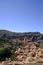 View from the top of the village of Albarracin in the province of Teruel, Aragon Spain with a view of the roofs of the house, the