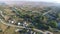 View from the top of the village. Houses and gardens. Countryside, rustic landscape. Aerial photography