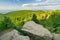 View from the top of Vtacnik mountain during summer with spruce trees