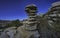 View of Torcal de Antequera in Malaga, an impressive karst landscape of unusual limestones landforms