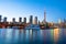 View of Toronto downtown over the marina at sunset