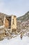 View of Torre dels Moros tower in Les Bons village near Encamp. Andorra